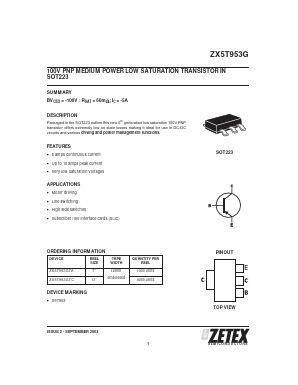 ZX5T953G Datasheet PDF Diodes Incorporated.