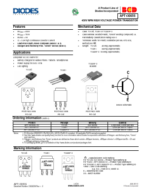 APT13005SU-G1 Datasheet PDF Diodes Incorporated.