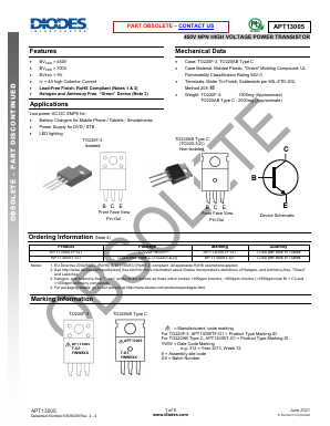 APT13005 Datasheet PDF Diodes Incorporated.