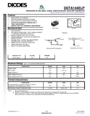 DDTA144ELP Datasheet PDF Diodes Incorporated.
