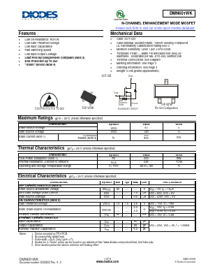 DMN601WK Datasheet PDF Diodes Incorporated.