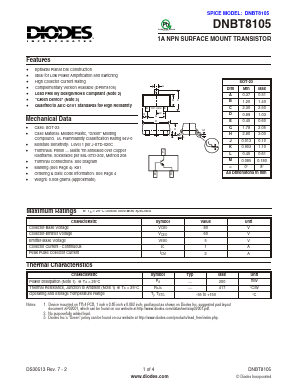 DNBT8105-7 Datasheet PDF Diodes Incorporated.