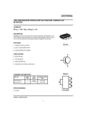 ZX5T955G Datasheet PDF Diodes Incorporated.