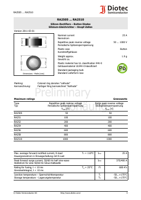 RA2505 Datasheet PDF Diotec Semiconductor Germany 