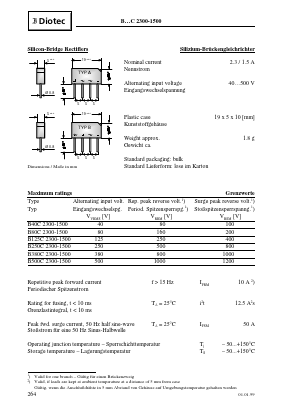 B125C2300-1500 Datasheet PDF Diotec Semiconductor Germany 