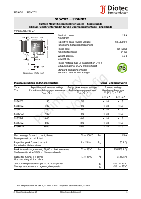 S15GYD2 Datasheet PDF Diotec Semiconductor Germany 