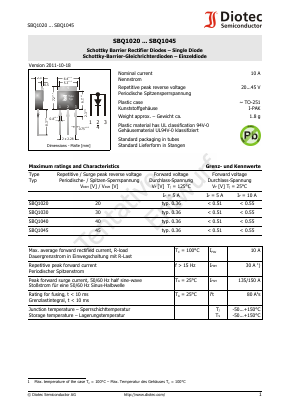 SBQ1020 Datasheet PDF Diotec Semiconductor Germany 