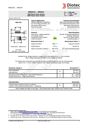 MM5Z22 Datasheet PDF Diotec Semiconductor Germany 