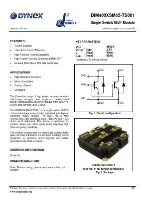 DIM400XSM45-TS001 Datasheet PDF Dynex Semiconductor