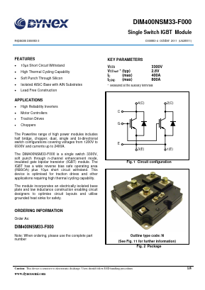 DIM400NSM33-F000 Datasheet PDF Dynex Semiconductor