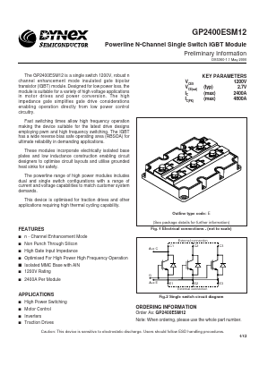 GP2400ESM12 Datasheet PDF Dynex Semiconductor