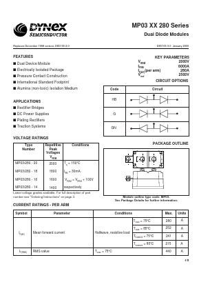 MP03GN280-18 Datasheet PDF Dynex Semiconductor