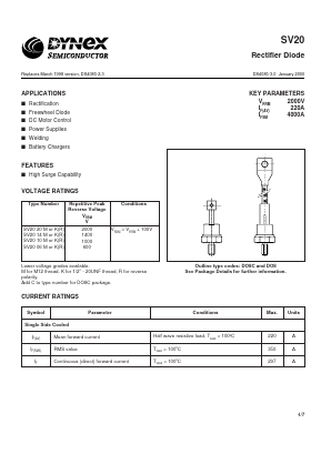 SV2020KR Datasheet PDF Dynex Semiconductor
