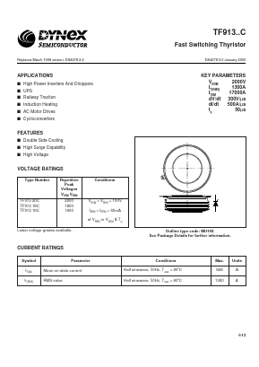 TF91320C Datasheet PDF Dynex Semiconductor