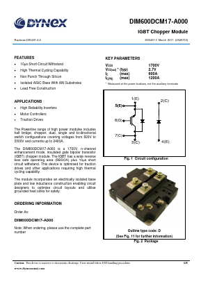 DIM600DCM17-A000 Datasheet PDF Dynex Semiconductor