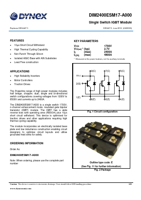 DIM2400ESM17-A000 Datasheet PDF Dynex Semiconductor