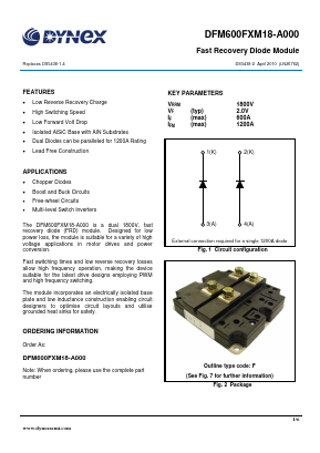 DFM600FXM18-A000 Datasheet PDF Dynex Semiconductor