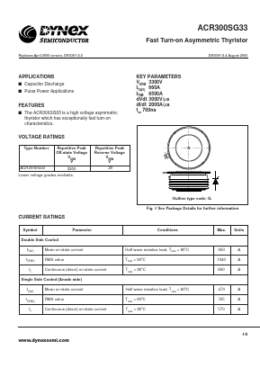 ACR300SG33 Datasheet PDF Dynex Semiconductor