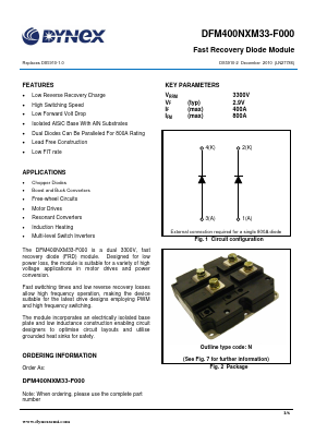 DFM400NXM33-F000 Datasheet PDF Dynex Semiconductor