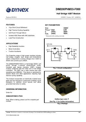 DIM200PHM33-F000 Datasheet PDF Dynex Semiconductor