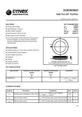 DG858DW45 Datasheet PDF Dynex Semiconductor