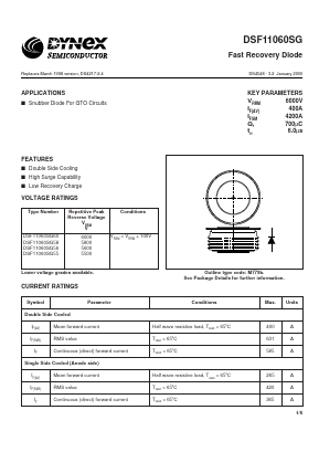 DSF11060SG Datasheet PDF Dynex Semiconductor