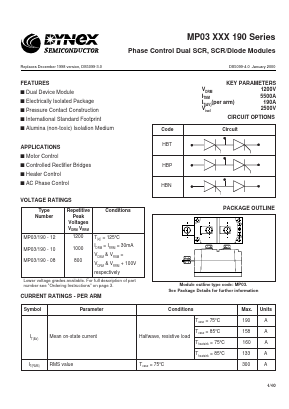 MP03HBN190 Datasheet PDF Dynex Semiconductor