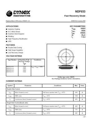 NDF65312 Datasheet PDF Dynex Semiconductor