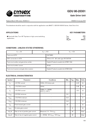 GDU90-20301 Datasheet PDF Dynex Semiconductor
