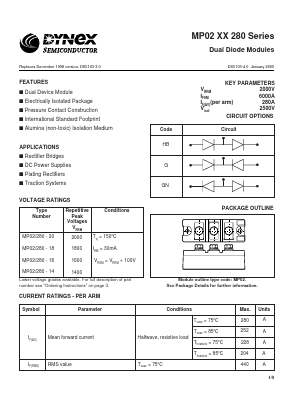 MP02GN280-20 Datasheet PDF Dynex Semiconductor