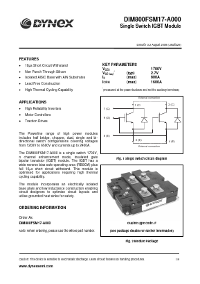 DIM800FSM17-A000 Datasheet PDF Dynex Semiconductor