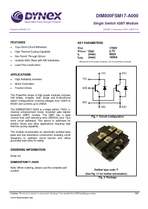 DIM800FSM17-A000 Datasheet PDF Dynex Semiconductor