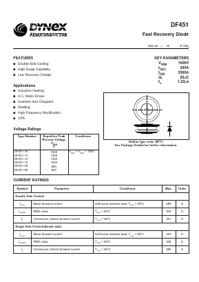 DF45112 Datasheet PDF Dynex Semiconductor