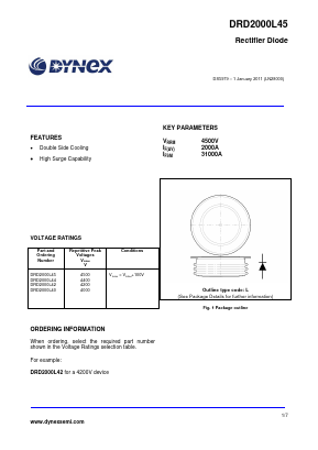 DRD2000L45 Datasheet PDF Dynex Semiconductor