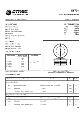 DF75430 Datasheet PDF Dynex Semiconductor