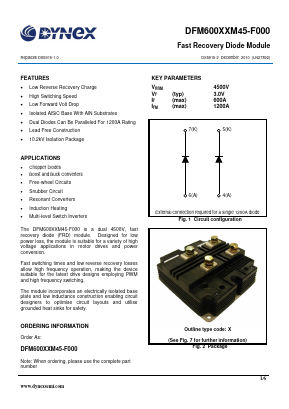 DFM600XXM45-F000 Datasheet PDF Dynex Semiconductor