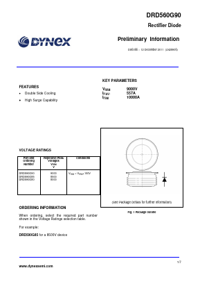 DRD560G80 Datasheet PDF Dynex Semiconductor