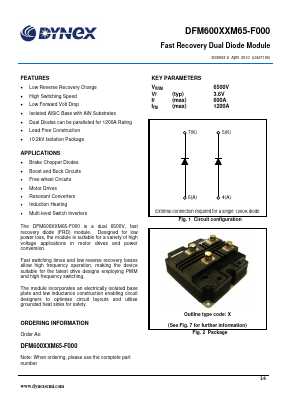 DFM600XXM65-F000 Datasheet PDF Dynex Semiconductor