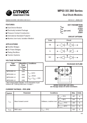 MP03XX260 Datasheet PDF Dynex Semiconductor