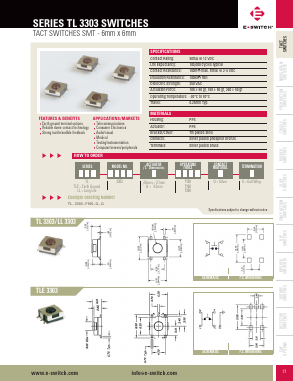 TL3303F160QG Datasheet PDF E-SWITCH