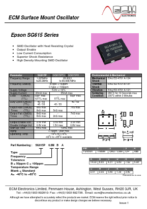 SG615P Datasheet PDF ECM Electronics Limited.