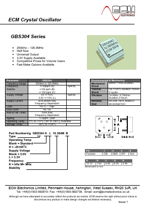 GBS30416.384MB Datasheet PDF ECM Electronics Limited.