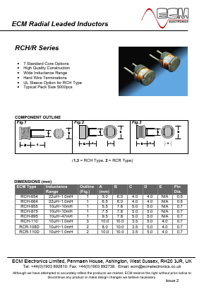 RCH-895 Datasheet PDF ECM Electronics Limited.