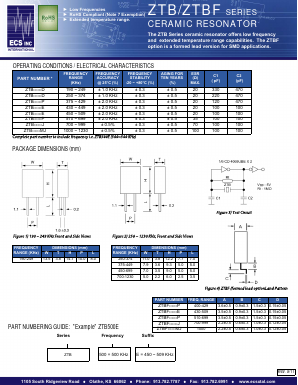 ZTBF420P Datasheet PDF ECS, Inc.