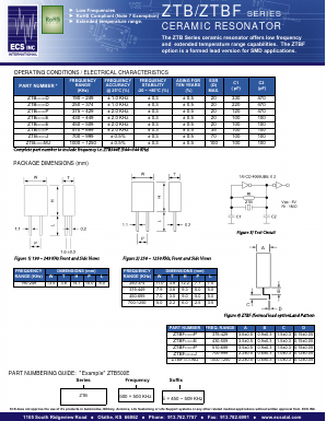 ZTBF Datasheet PDF ECS, Inc.