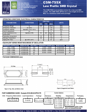 CSM-7SSX Datasheet PDF ECS, Inc.