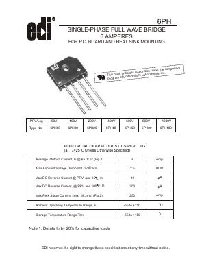 6PH80 Datasheet PDF Electronic devices inc.