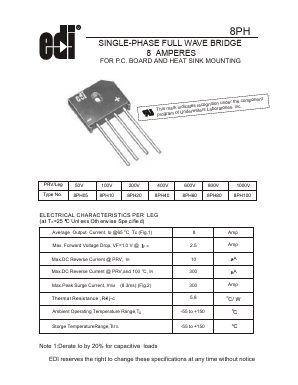 8PH80 Datasheet PDF Electronic devices inc.