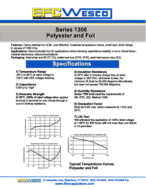 1306 Datasheet PDF Electronic Film Capacitors, Inc.