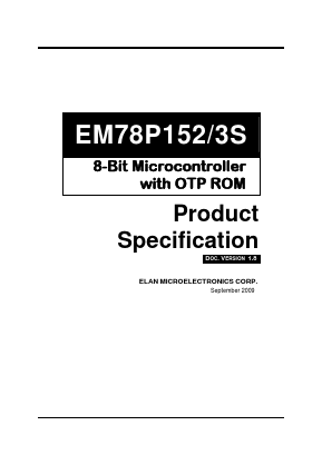 EM78P152S Datasheet PDF Elan Microelectronics Corp